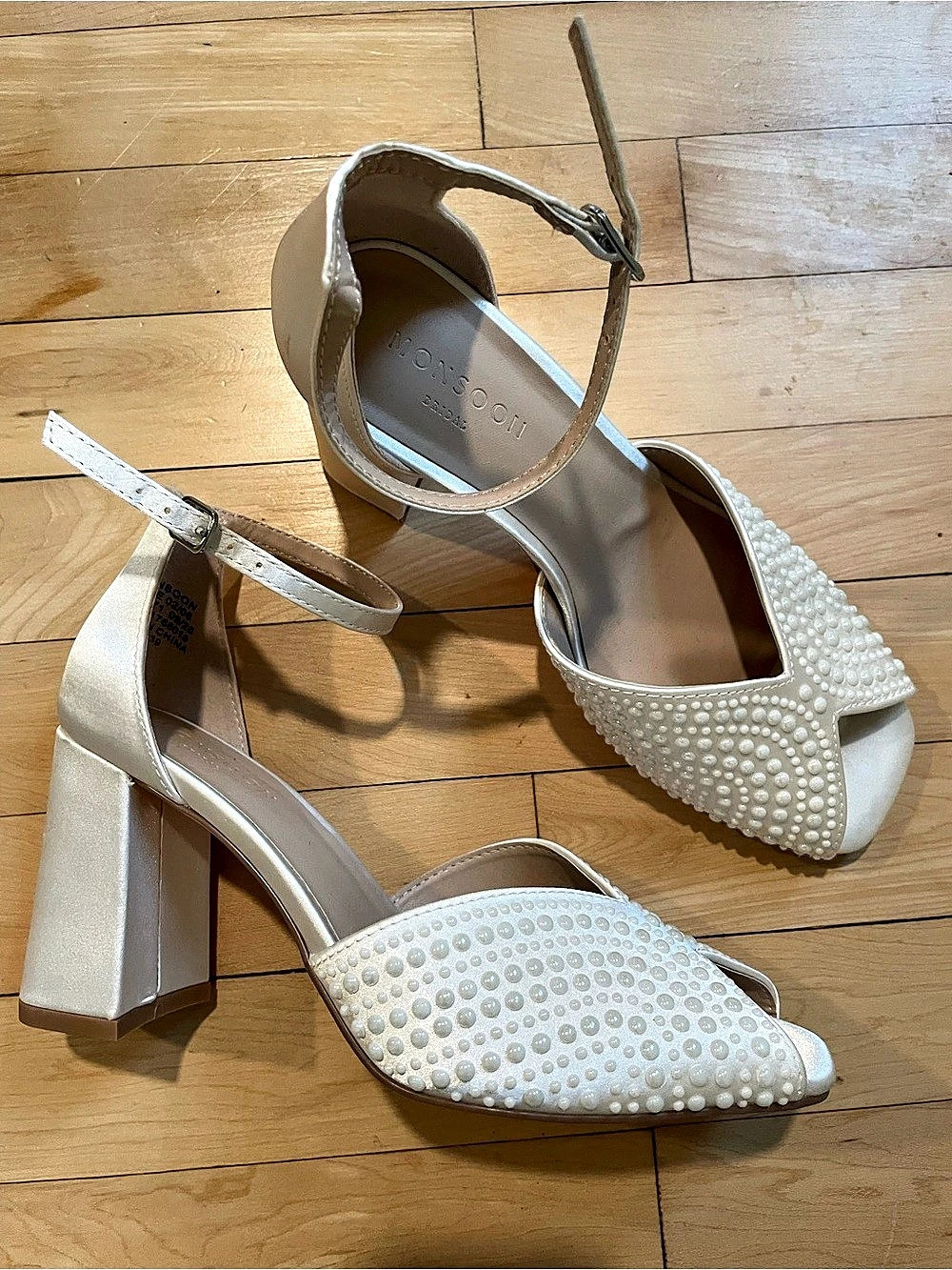Monsoon Pearl Embellished Block Heels- size 8/39
